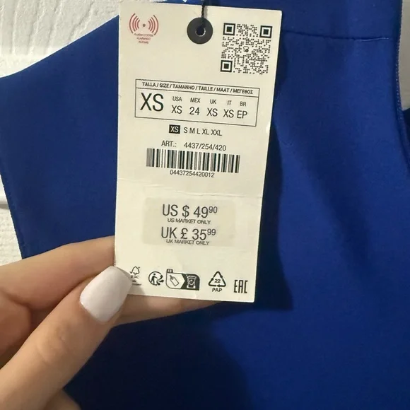 Zara Vibrant Blue Mini Dress - Picture 2 of 4